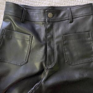 NWOT Zara marine faux leather pants 8